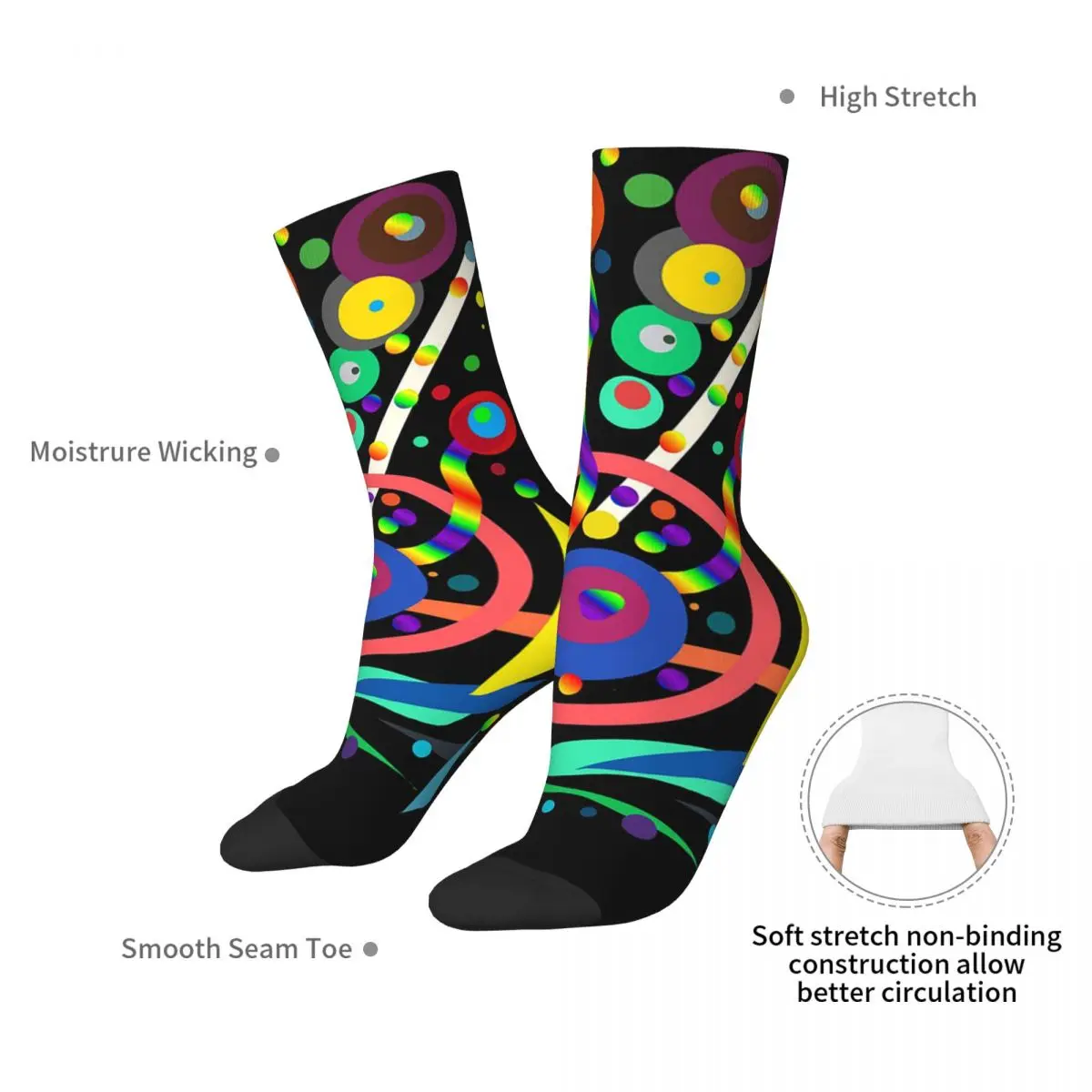 Abstract Desighn Socks Harajuku High Quality Stockings All Season Long Socks Accessories for Man's Woman's Christmas Gifts