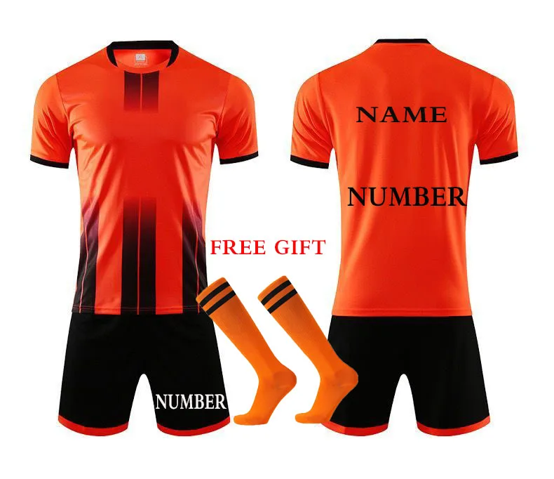 Custom Men Kids Soccer Jerseys Suit Boys Football Uniforms Futebol Shirt Sets Soccer Kit Children Girls Sportswear Clothing