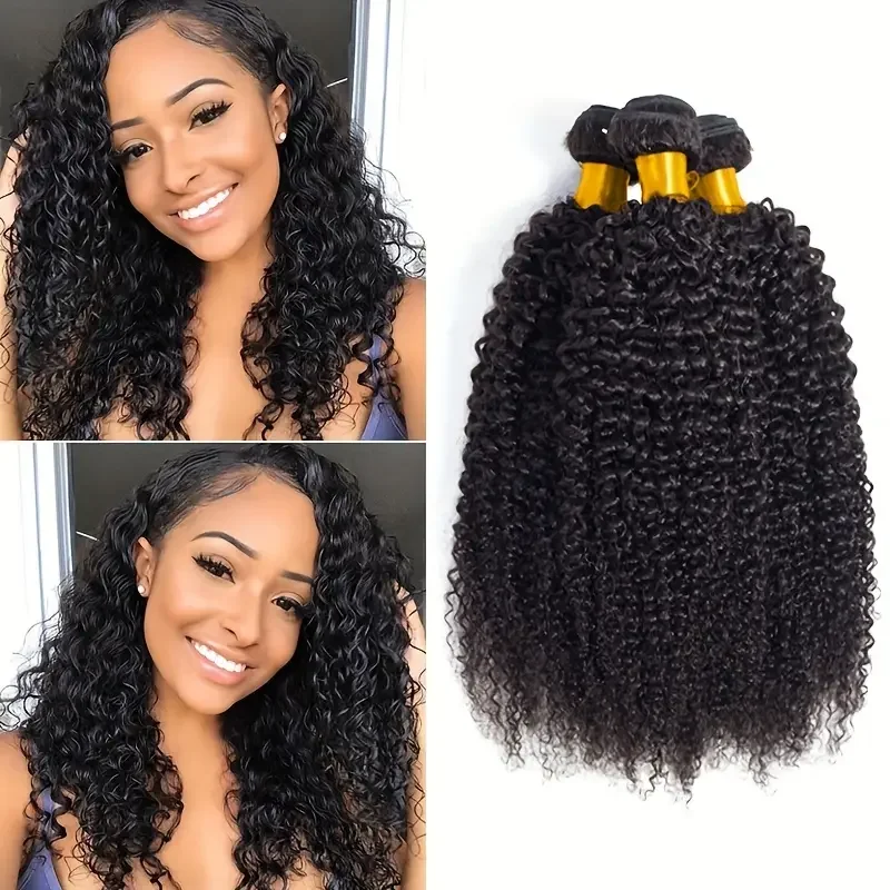 Missanna Curly Bundles Human Hair Bundles Brazilian Kinky Curly Hair 1 Bundles Human Curly Hair Bundle Natural Human Hair