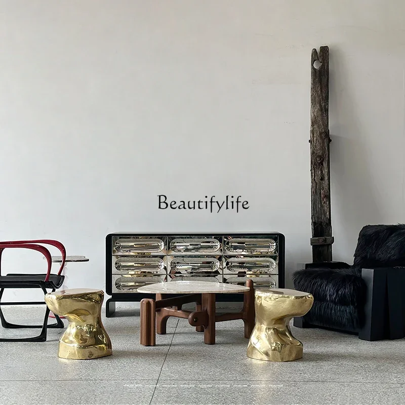 

*Stainless Steel Side Cabinet Wall-Mounted Home Model Room Storage Drawer Chest of Drawers