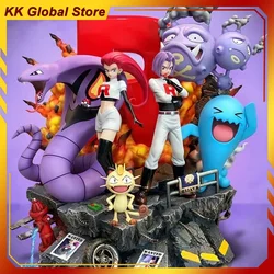 38cm EGG Rocket Team Pokemon Anime Figure Jessie James Meowth ModelPeripheral Action Figure Collection Ornaments Gift Toys Kids