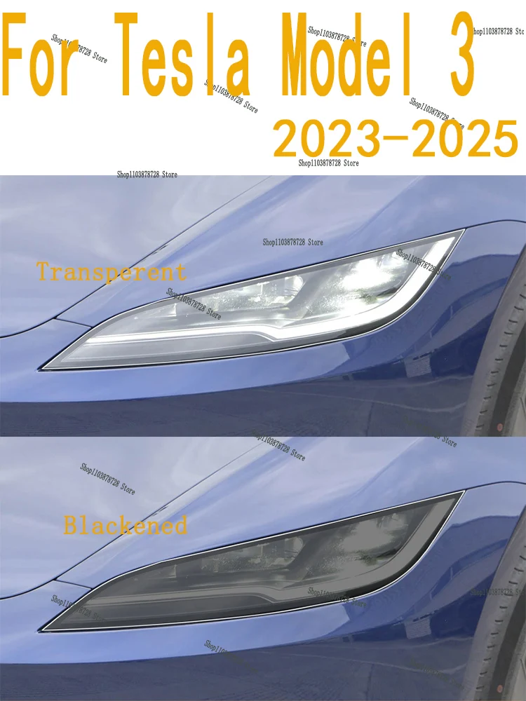 

Для Tesla Model 3 (2023-2025) модификация пленки для фар, автомобильная наклейка против царапин, специальная прозрачная защитная пленка из ТПУ