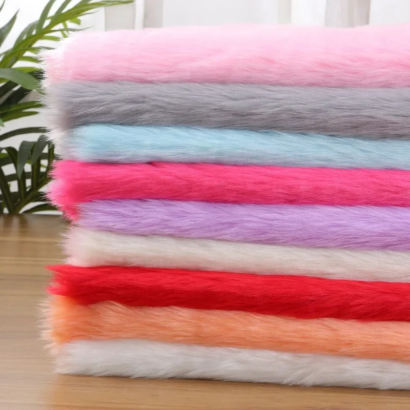 

Short Hair Plush Fabric By The Meter for Upholstery Toys Clothes Collars Diy Sewing Fur Cloth Warm Smooth Soft Plain Pink White