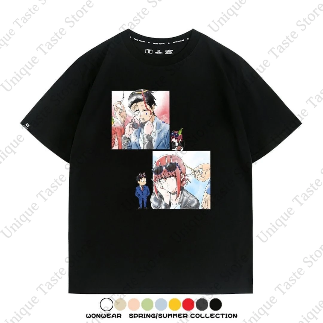 ‌Anime Smoking Behind The Supermarket With You T Shirt Sasaki Yamada Cartoon Print T-shirt High Quality Cotton Short Sleeve Tee