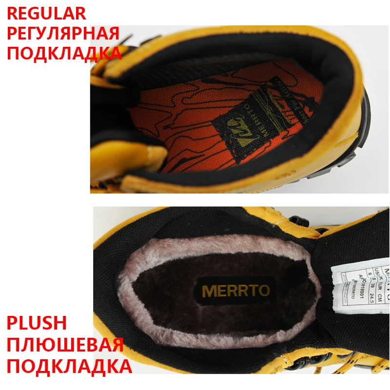 MERRTO Women Waterproof Hiking Shoes Woman Outdoor Genuine Leather Hiking Boots Mountaineering Ankle Boots Trekking Shoes Women