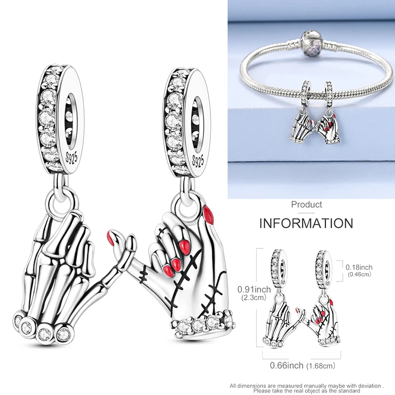 925 Sterling Silber Charm-Perlen Kaffee Ei Toast Sonne Mond Motorrad Schmetterling Frucht DIY Armband Halskette Geschenk für Frauen – Detail 26