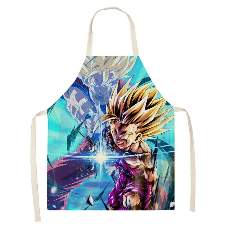 Dragon Ball Son Goku Cotton Canvas Fashion Men and Women Waterproof Grill Apron Breathable Kitchen Bar Shop Cafes Apron Gifts