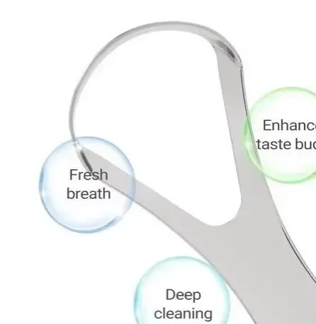 

Stainless Steel Tongue Scraper Cleaner Fresh Breath Cleaning Coated Tongue Oral Hygiene Care Tools