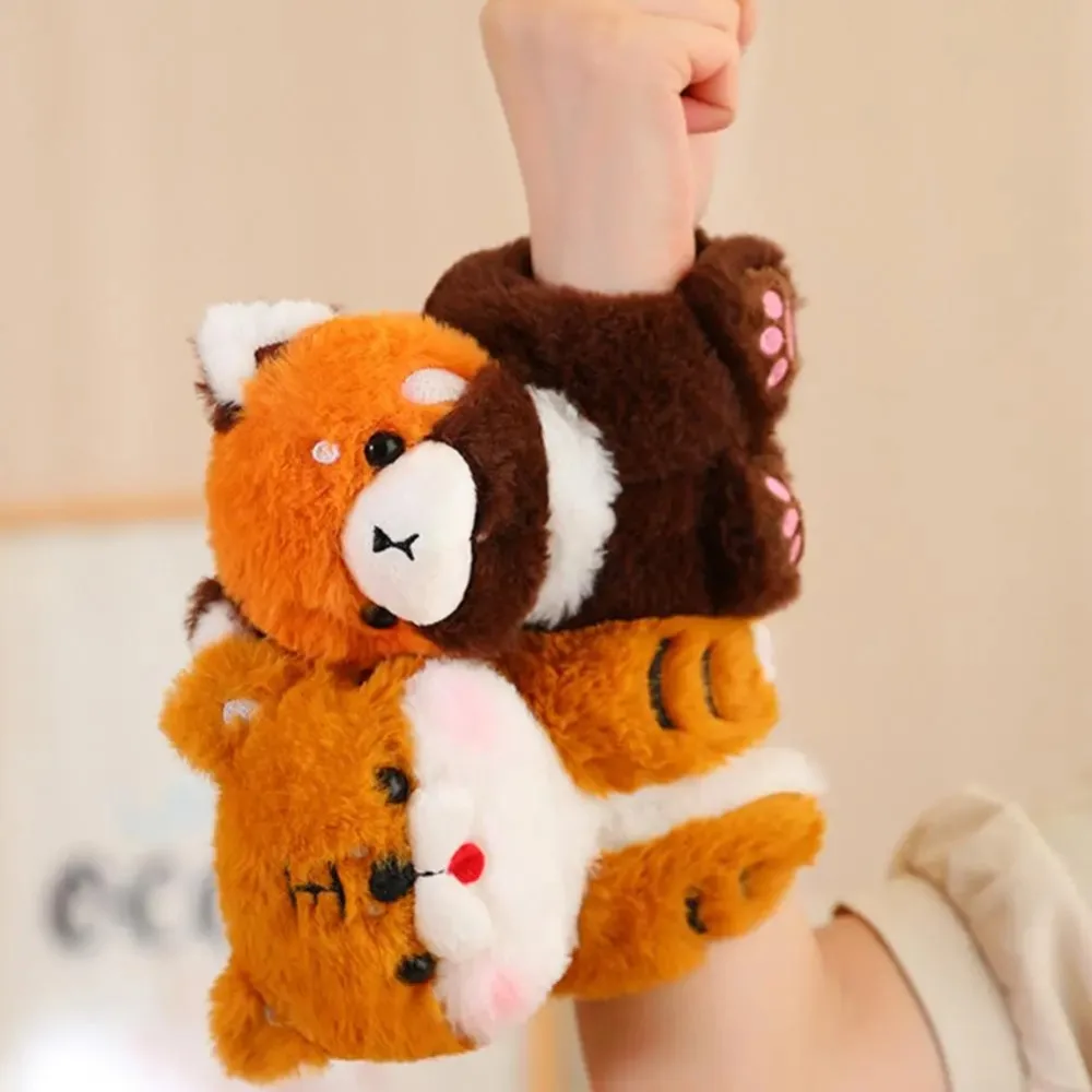 سلسلة أساور الديناصورات القابلة للطي، دمية باندا كرتونية محشوة، سوار معصم على شكل كلب، لعبة قطيفة، هدية رأس السنة الجديدة