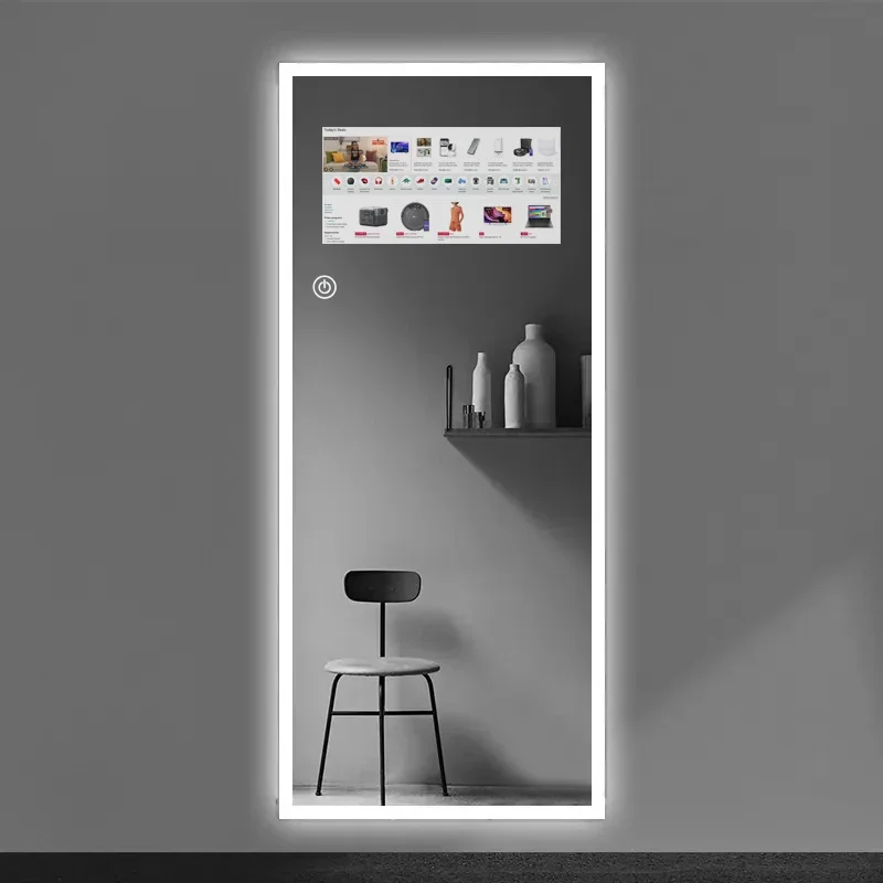 factory best price bathroom touch switch mirror smart led mirror bathroom with tv android system blue-tooth led magic mirror