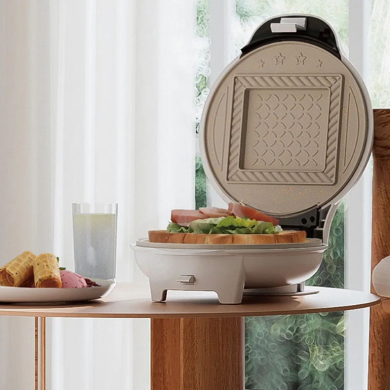Non-stick Mini Electric Pancake Maker Timer Waffle Fast Breakfast Machine 220V Multifunctional Egg Roll Machine Sandwich Maker