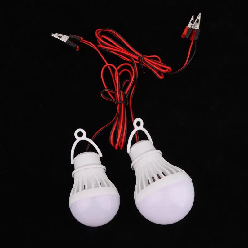 Led Light Bulb DC 12V 3W 5W 7W With 1.2M Wire Led Lamp Camping Light With Wire Clamp Easy Installation
