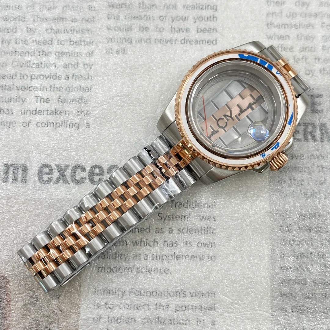 

40Mm Rose Gold Water Ghost Case Strap Sapphire Glass Fittings NH36 NH35/4R/7S Automatic Movement Transparent Bottom Cover