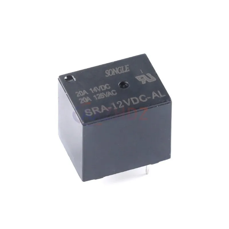 5 uds 5V 12V 24V 4Pin SRA-05VDC-AL 12VDC-AL 24VDC-AL 20A 14V DC 125V AC relé de potencia negro relé de automóvil normalmente abierto