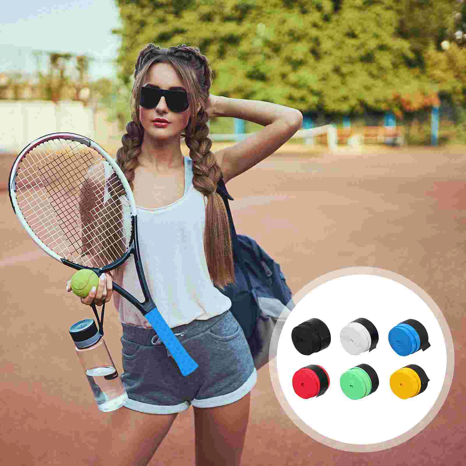 

6 Pcs Badminton Hand Glue Tennis Racket Grip Tape Overgrip Band for Shuttlecock Covers