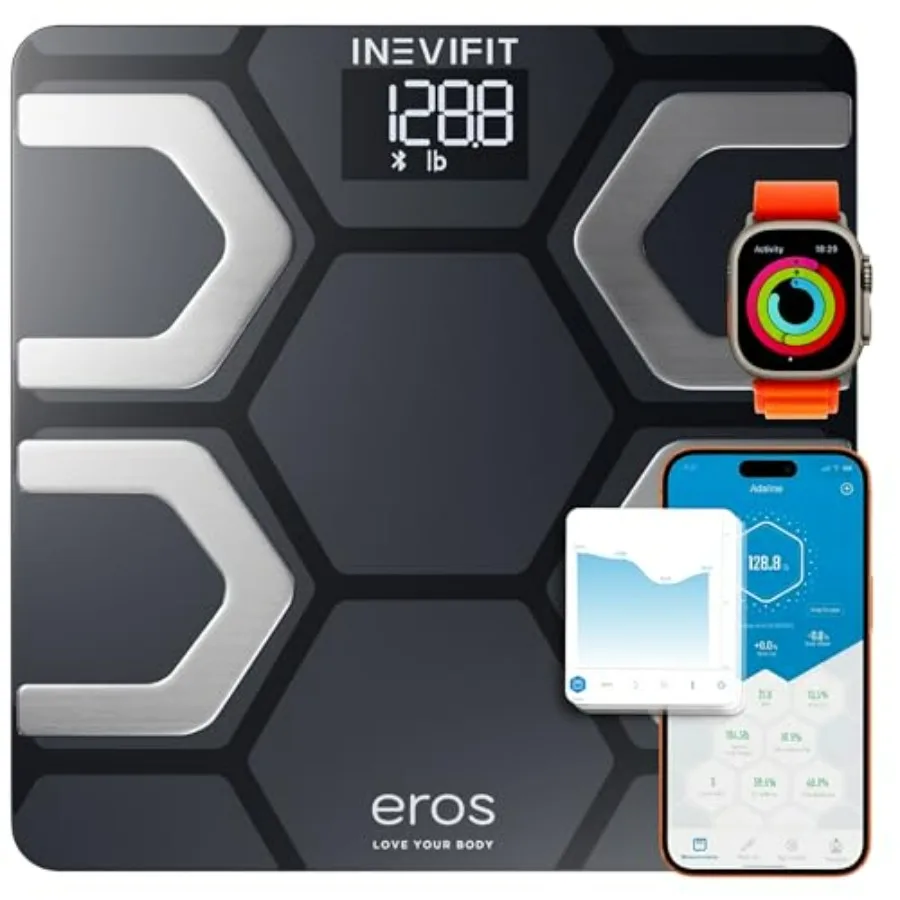 

EROS Bluetooth Body Fat Scale Smart BMI Highly Accurate Digital Bathroom Body Composition Analyzer with Wireless Smartphone APP