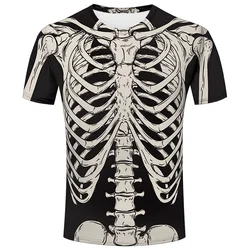 Horror Halloween Skeleton Skulls 3d Printing T Shirt Funny Muscles Abdominal Muscles Graphic Short Sleeves Fashion Mens Clothing