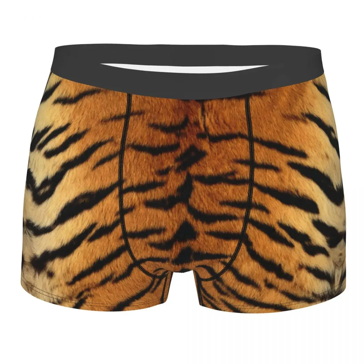 Custom Siberian Tiger Leopard Fur Texture Pattern Underwear Tropical Wild Animal Boxer Briefs Soft Shorts Panties Underpants