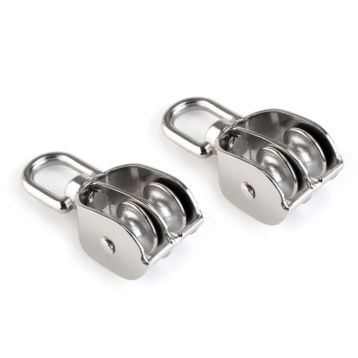 

Stainless Steel Double Pulley Block 360 Rotation Smooth Roller M32 Wire Rope Towing Wheel Fitness Boat Crane System Safety