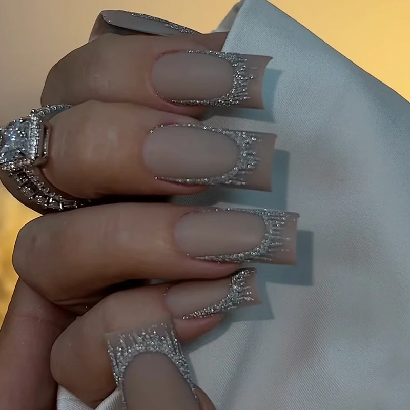 Prata ouro borlas listras francesas linha arte do prego adesivos holográficos glitter decalque do prego diy manicure decoração