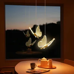 Nordic Butterfly Led Pendant Lamp Bedside Staircase Bedroom Hanging Lights For Ceiling Art Indoor Lighting Light Fixture