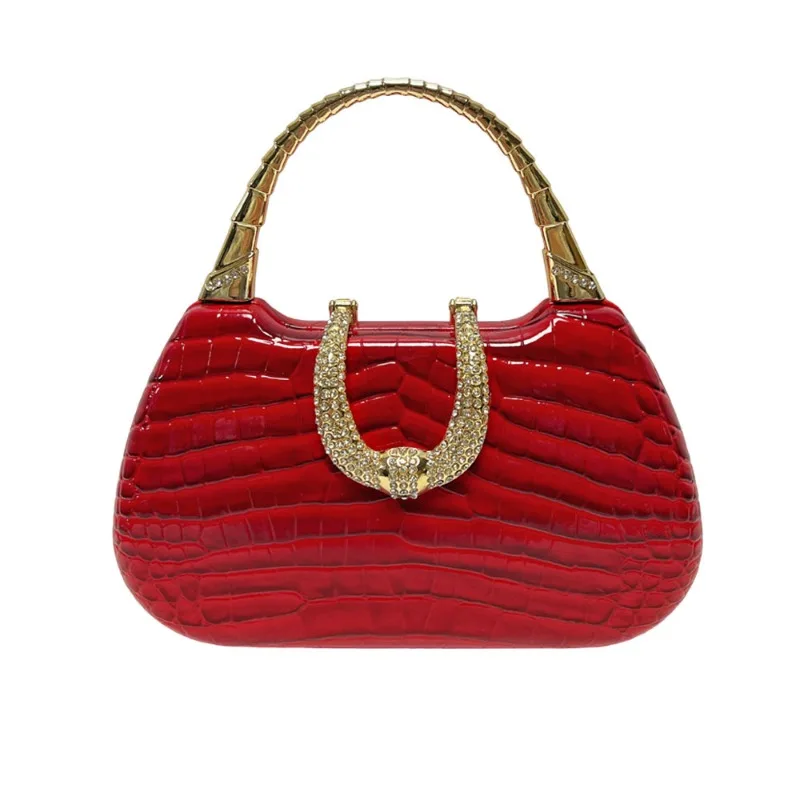 

Модная вечерняя сумка с крокодиловым узором, женская винтажная сумка из жесткой искусственной кожи с блестками и стразами, для свадеб, вечеринок и банкетов