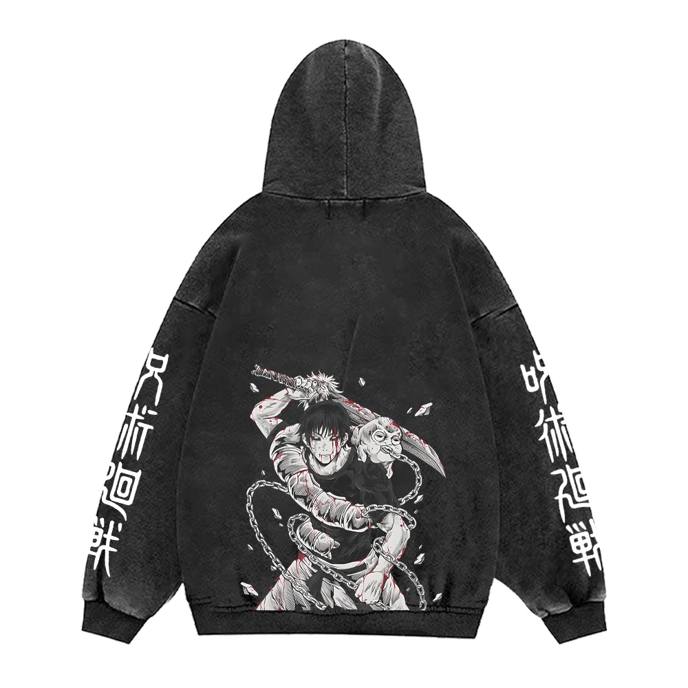 Jujutsu Kaisen Anime Hoodies Men Women 100%Cotton Toji Gothic Manga Sweatshirts Vintage Casual Pullover Fashion Streetwear Daily