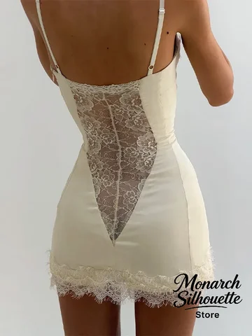 Сatin Lace Corset Mini Dress