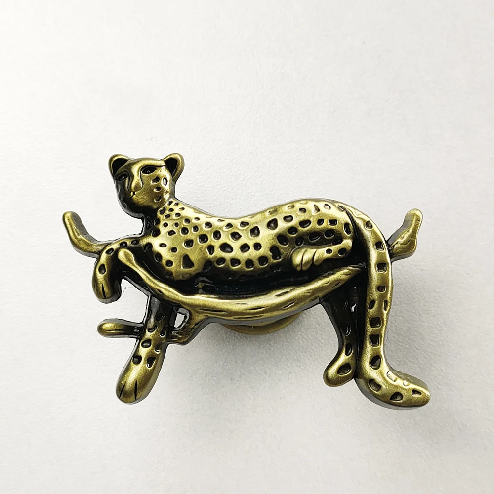 Animal Shape Leopard Handle Single Hole Handle Gold Color Cabinet and Drawer Handle Metal Crafted Handle
