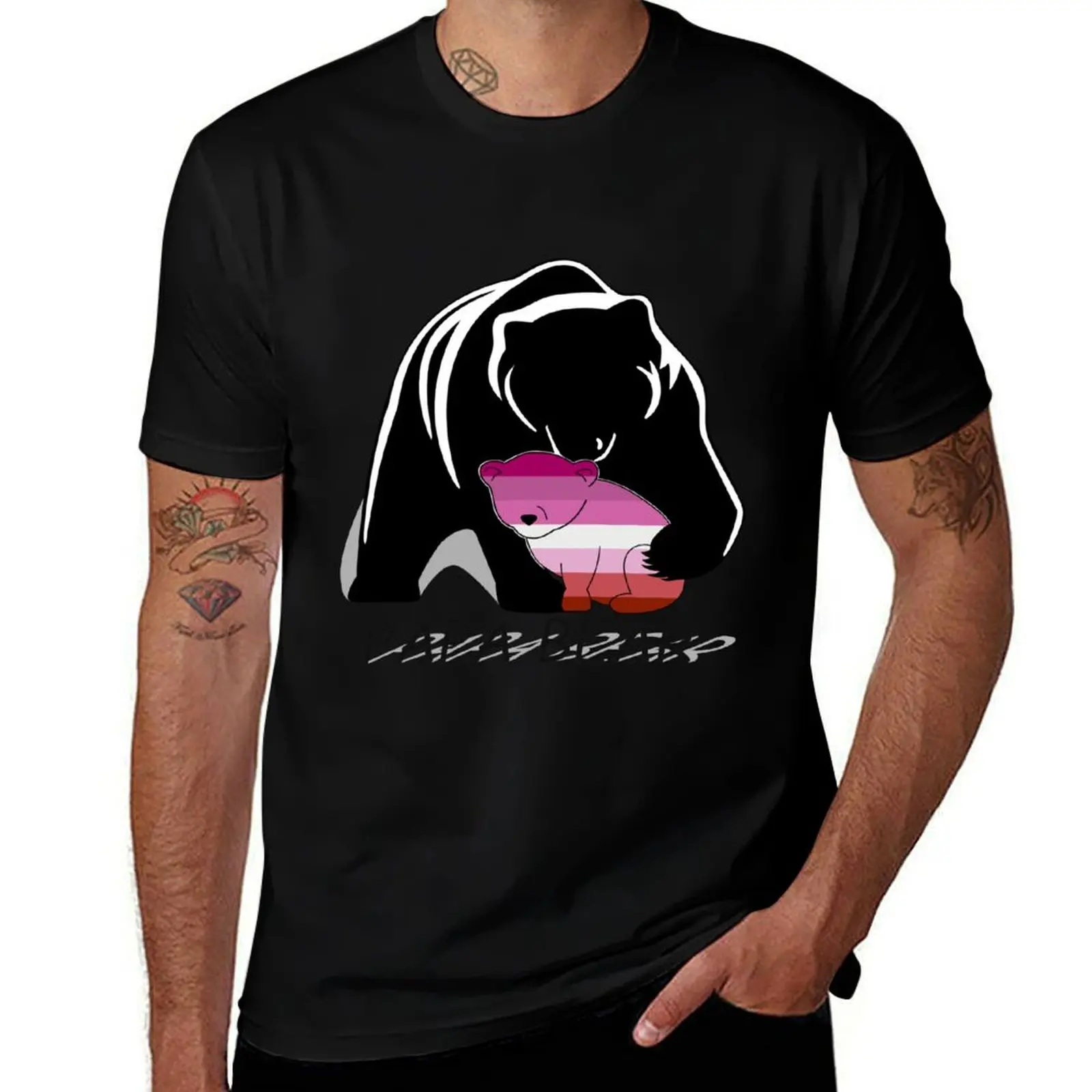 

Lesbian Pride Papa Bear T-Shirt cute tops blacks mens graphic t-shirts anime