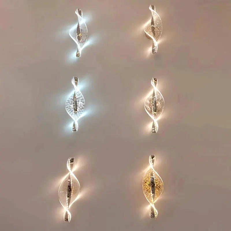 Nordic Acrylic LED Wall Lamps Indoor Lighting Home Decor Wall Sconces Lamp For Staircase Bedroom Bedside Study Living Room Light