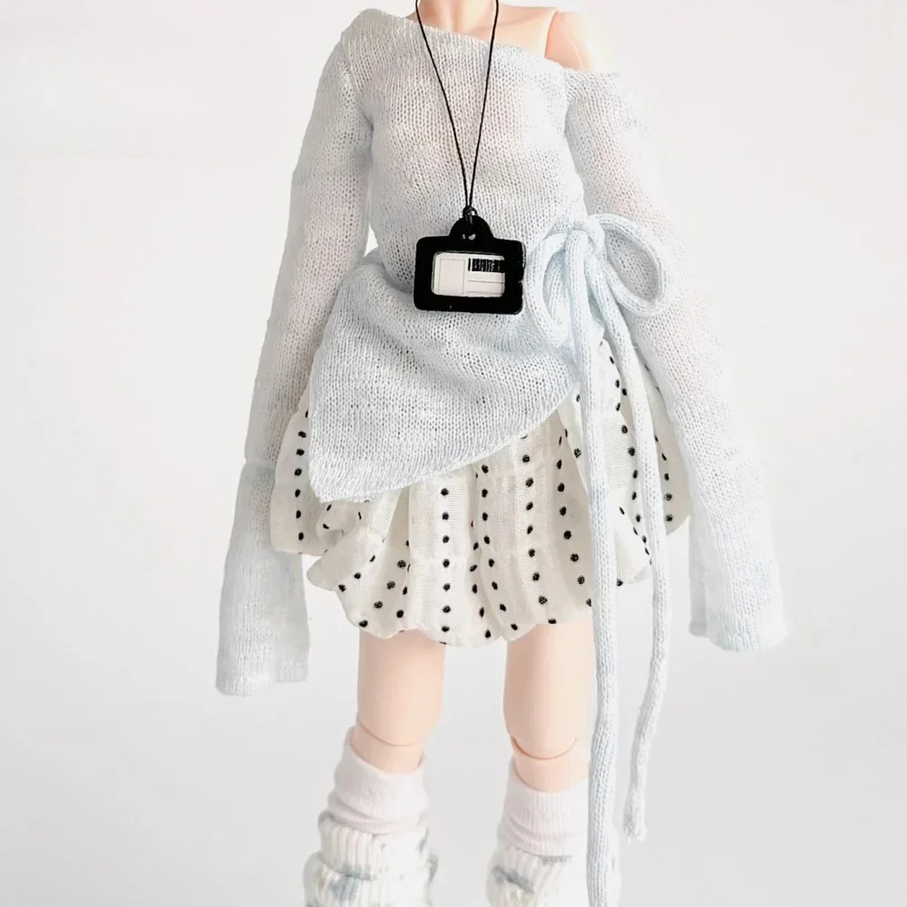 Handgefertigte Damen-Strickjacke mit Schlaghose, Kurzarm-Strickkleid, Actionfiguren-Kleidung, Modell für Blythe/ob22 Körperzubehör – Detail 17