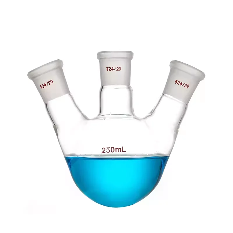 Imagem -03 - Frasco Inferior Redondo com Três Gola para Laboratório Destilação Resistente a Altas Temperaturas 50 100 250 500 1000 2000ml