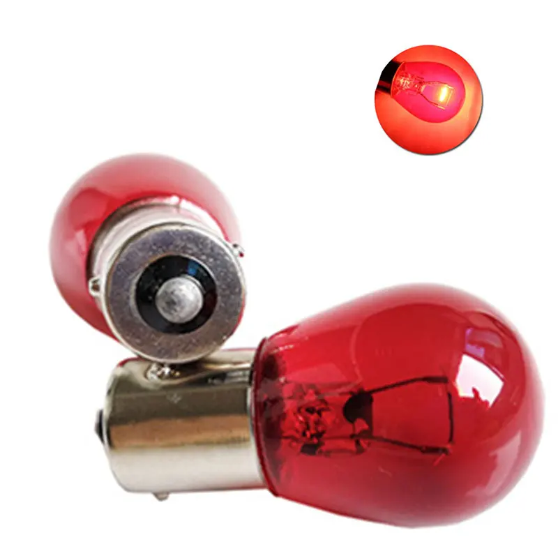 2Pcs BAW15D BAW15S Red Brake Stop Car Rear Tail Light Bulb 567 12V PR21/5W 21W Turn Signals Warning Lights For GM/Ford/SAAB