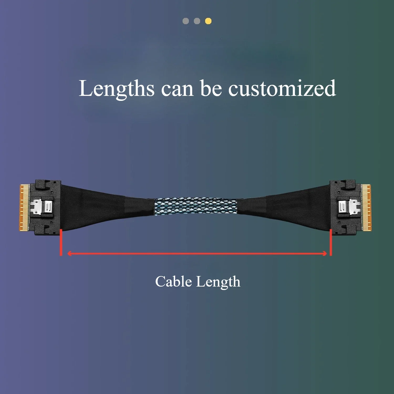 High Speed Server PCIE 4.0 x8 Silver-Plated Wire SFF-8654 Male Data Cable Slimsas 8X SFF 8654 SAS4.0 for GPU Video Card External