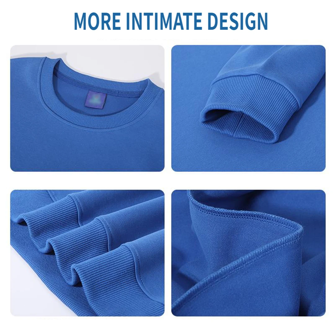 300gsm Pring Your Design Brand Autunno Felpe Personalizzato Allentato O-Collo da uomo Pullover in cotone Oversize Basic Solid Felpa con cappuccio