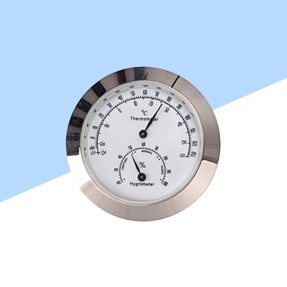 

Thermometer Instrument Care Tool Violin Humidity Round Silver Hygrometer for Instruments Monitor