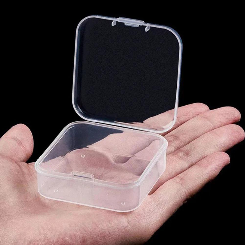 

1 set Nail Art Accessories Storage Box Clear Plastic Beads Container with Lid Mini Cases for Jewelry Pins Buttons Transparent
