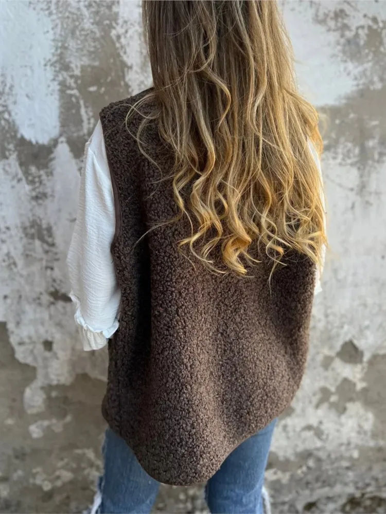 Women's Casual Vest Coat Fashion Solid Sleeveless V Neck Button Vests Jacket Coats Tops For Women Holiday Womens Clothing Autumn