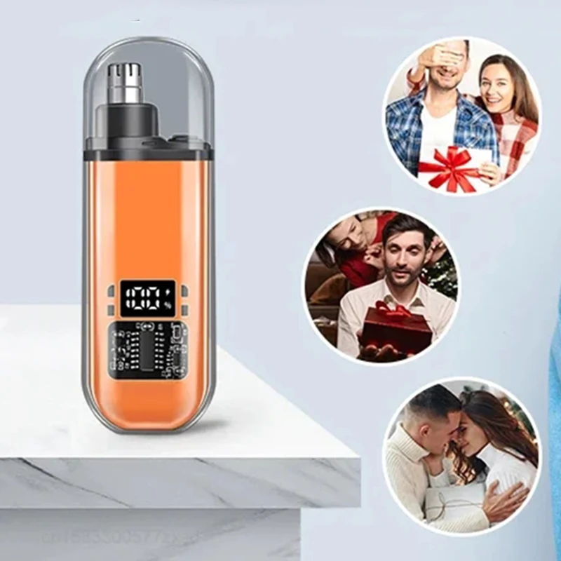 

Электрический триммер для волос в носу, перезаряжаемый, водонепроницаемый, 360° ° Мощный триммер для носа с вращающейся головкой, профессиональный, безболезненный.