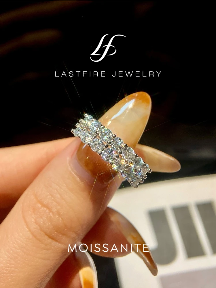 Echter 1,4ct Moissanit-Diamant Eternity-Ring für Damen 925 Sterling Silber Täglicher Party-Schmuck Wunderschöner Hochwertiger Feinschmuck