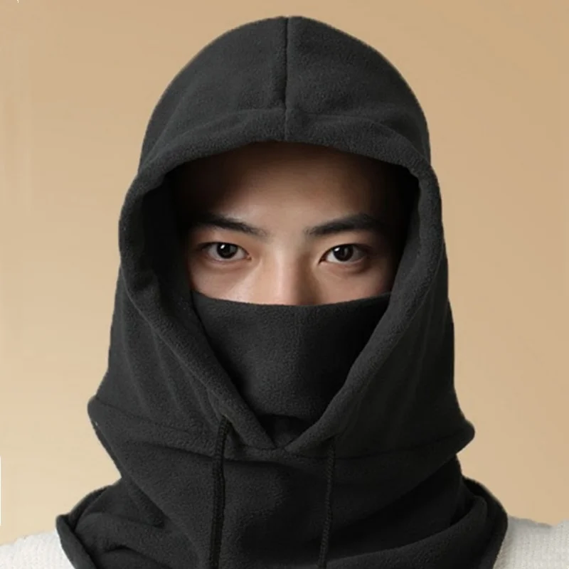 Full Face Windproof Winter Warm Plush Fleece Balaclava Hat Outdoor Thicken Cycling Hooded Mask Cap Snow Ski Hat Hood Neck Cap