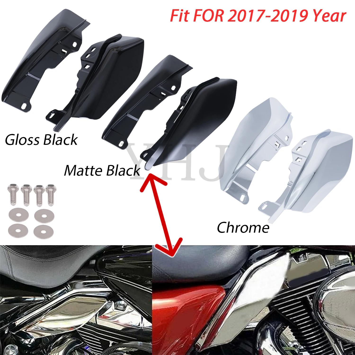 

For Harley Motorcycle Touring Electra Street Glide FLHTCU FLTRU FLHTKL 2017-2019 Heat Shield Mid-Frame Air Deflector Trim Cover