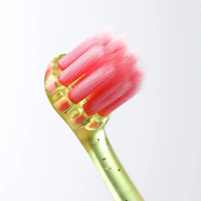 1PC New Small Round Head Soft Bristled Toothbrush Advanced Crystal Handle Adult Household Cleaning Toothbrush Individual Packing