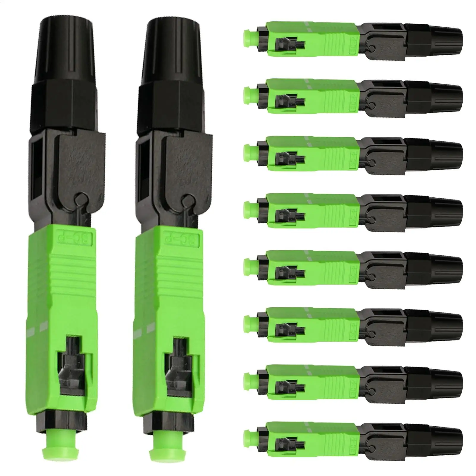 10 Pieces SC APC Fast Fiber Quick Connector FTTH SC/APC Pre-terminated Connector Cable Adapter Tools And Supplies
