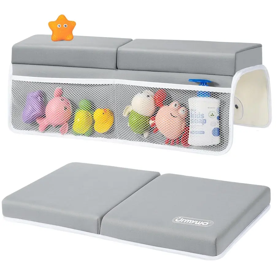 

Набор для купания: подушка-опора для коленей и локтей, толщина 1,5 см, с органайзером для игрушек, нескользящая, уютная поддержка для коленей и рук в ванной