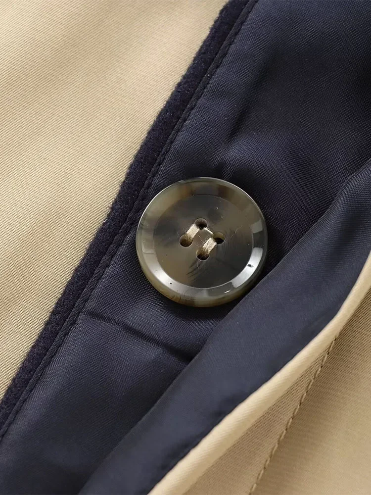 LIBIELIY 2024 유럽과 미국 스타일의 가을 새로운 여성 의류 시리즈 벨트 장식 솔리드 컬러 옷깃 캐주얼 자켓