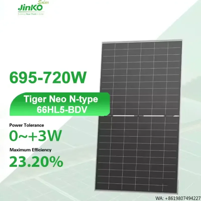 Jinko Europe Warehouse N-Type Pv Solar Panels Home 700W 710W 720W Wholesale Bifacial Solar Module Power Supply