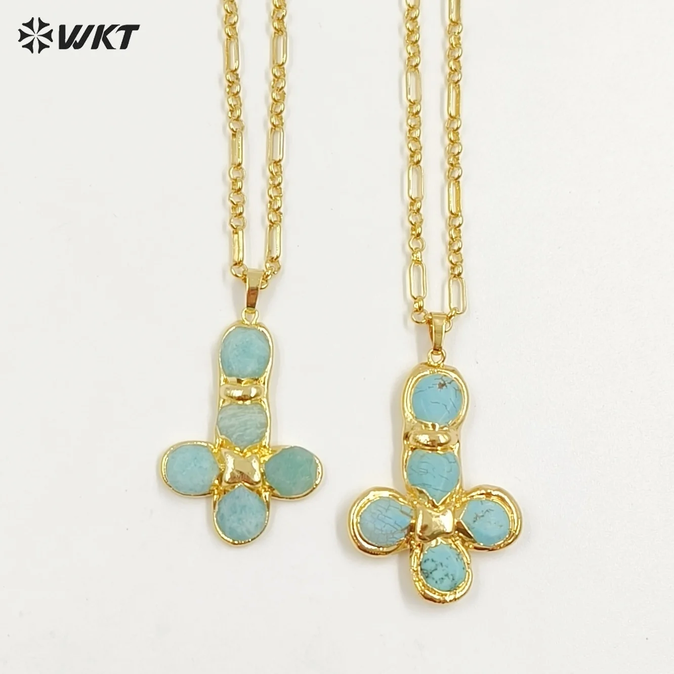 

WT-N1495 Изысканное уникальное ожерелье с драгоценными камнями, 18 дюймов, с покрытием из настоящего 18-каратного золота, для девочек, украшение для ювелирных изделий