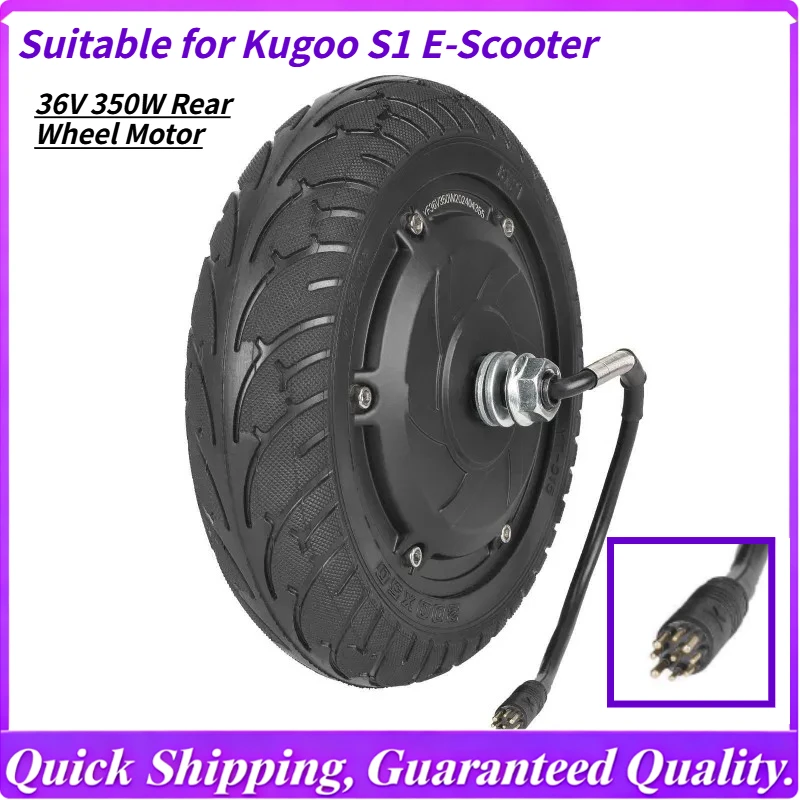 Pre-Assembled 36V 350W Rear Wheel Motor for Kugoo S1 E-Scooter, with 8x2 (200x50) Solid Tire, Complete Plug & Play Drive Unit